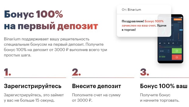 binarium.com-Bonus 100%