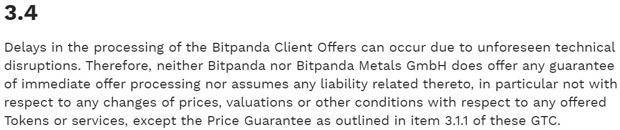 bitpanda.com keine Garantien