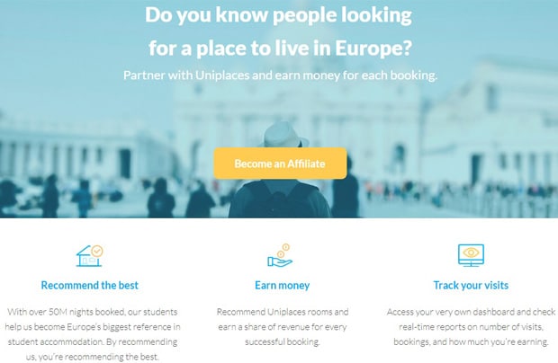 uniplaces.com, um ein Partner zu werden