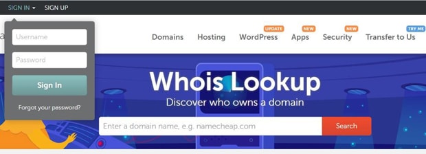 namecheap.com eine freie Domain finden