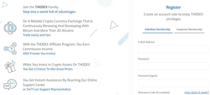 thodex.com Registrierung