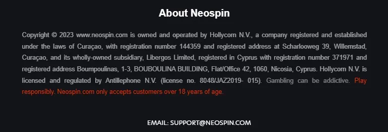 Neospin-Lizenz und -Regler